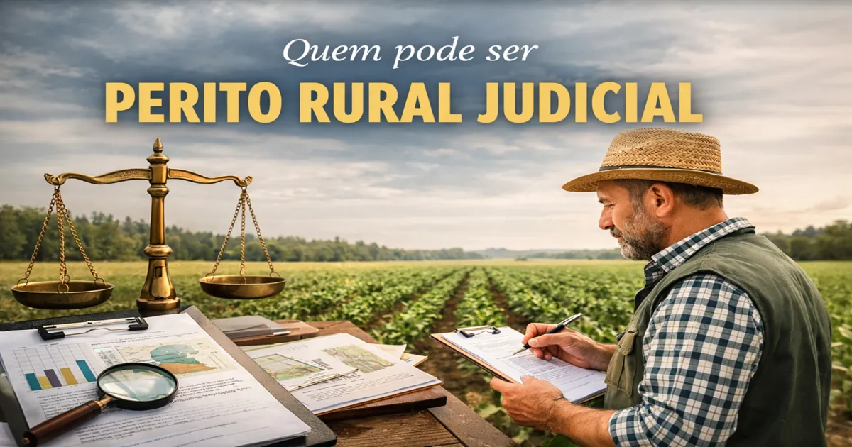 Perito rural judicial realizando análise técnica em propriedade rural